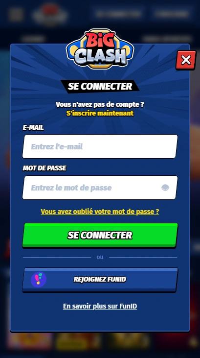 S’inscrire à Big Clash Casino Connexion à Clash Big Casino pour les Joueurs en France